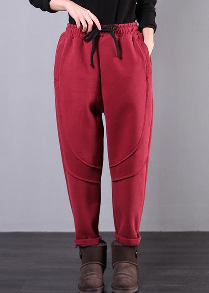 Elastic Waist Pants Oversize Red Tutorials Drawstring Jeans