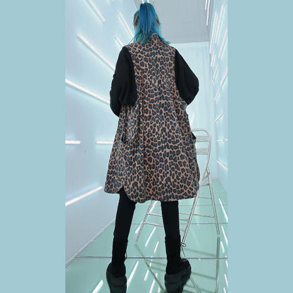 Coat Loose Fitting Stand Collar Coat New Patchwork Pockets Long Coat
