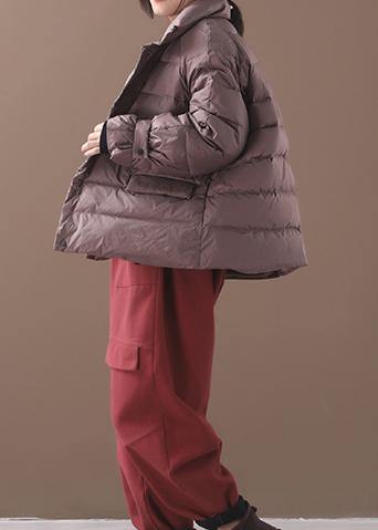 Khaki Parkas for Down Jacket Winter Short Coat Stand Collar