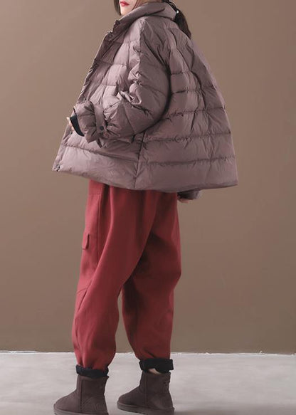 Khaki Parkas for Down Jacket Winter Short Coat Stand Collar
