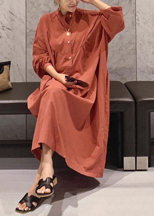 Lantern Sleeve Cotton Dresses Inspiration Brown Maxi Dresses