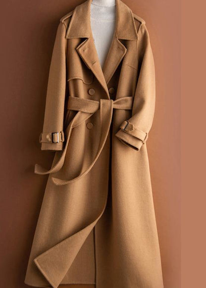 Lapel Tie Waist Clothes for Khaki Coat