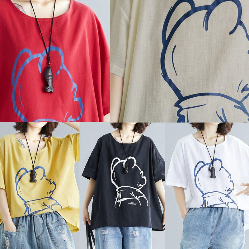 Light Gray Prints Cotton Shirts Wild Daily Summer Shirts