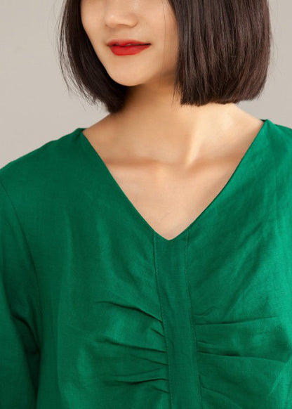 Linen Clothes Stylish Linen Loose A-line Irregular Hem Dress