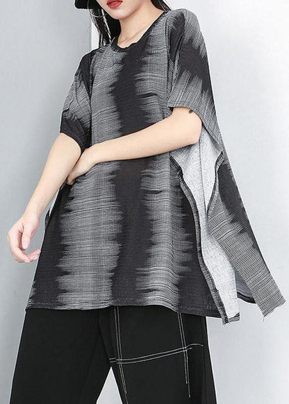 Linen Shirts Fine Round Neck Batwing Sleeve Blouse