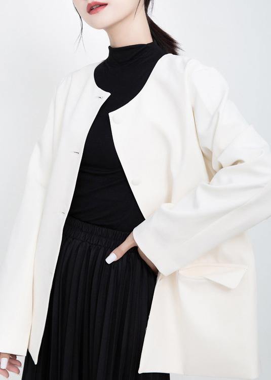 Long Sleeve Sailor Collar Outfit White Knee Jackets