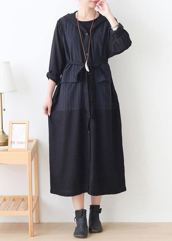 Navy Clothes Outfits Hooded Striped Jackets