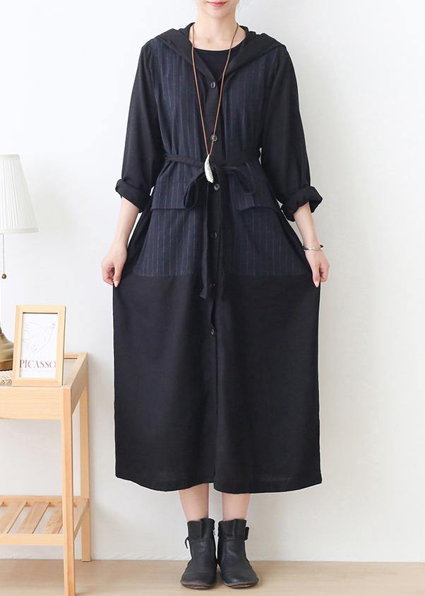 Navy Clothes Outfits Hooded Striped Jackets