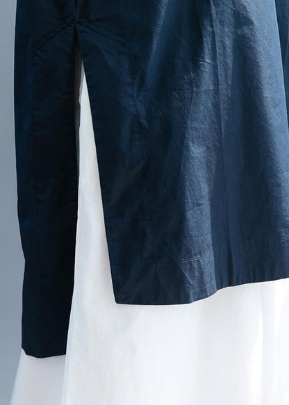 O Neck Low High Design Tunic Pattern Photography Navy Tops