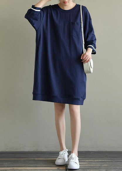 O Neck Patchwork Cotton for Ideas Navy Striped Dresses Spring