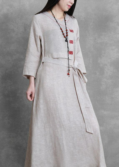 O Neck Tie Waist Trench Coat Beige Silhouette Coats