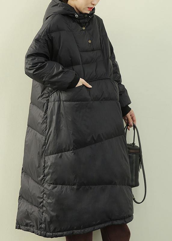 Clothing Down Puffer Jackets Winter Black Hooded Warm Puffer Jacketses