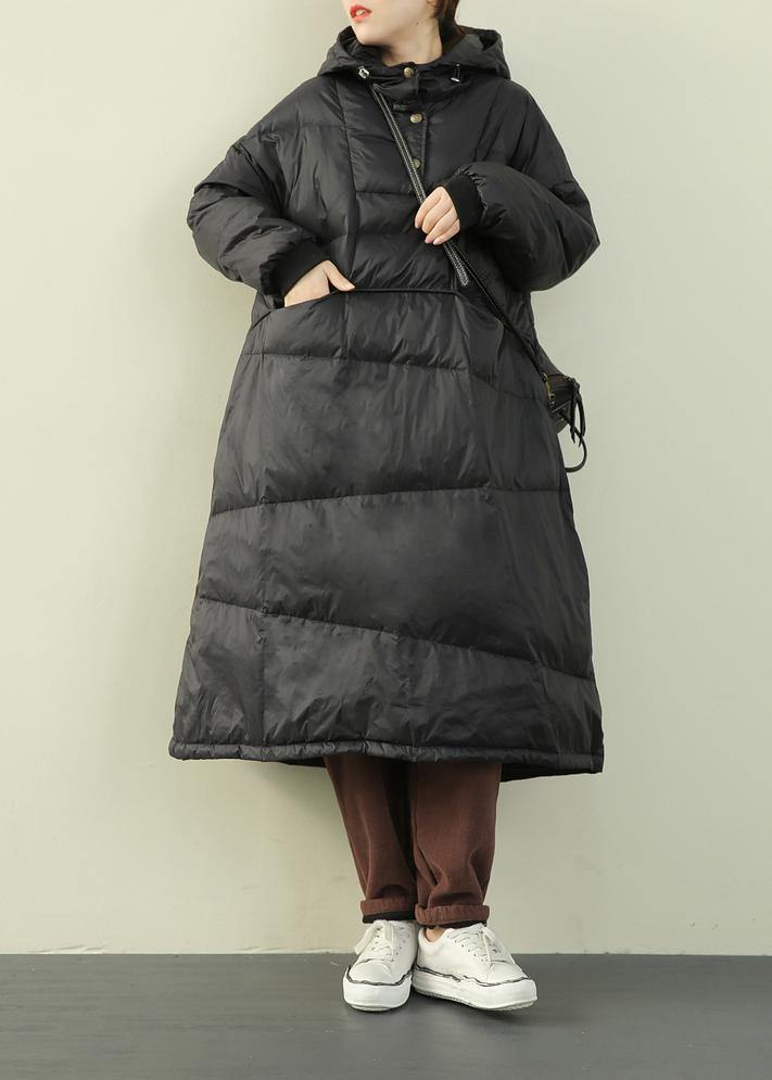 Clothing Down Puffer Jackets Winter Black Hooded Warm Puffer Jacketses