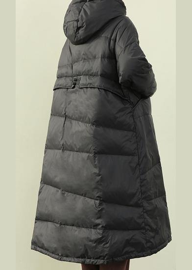 Clothing Down Puffer Jackets Winter Black Hooded Warm Puffer Jacketses