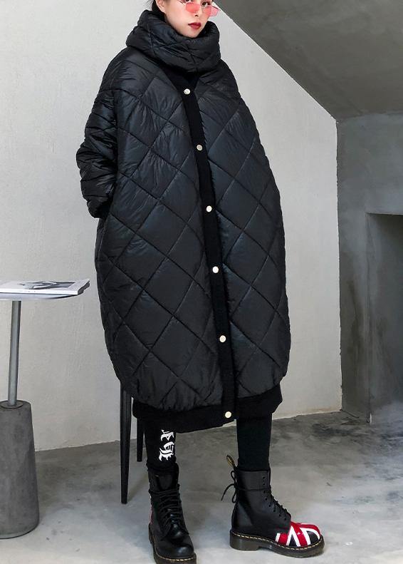 Jacket Winter Coats Black V Neck Thick Winter Parkas