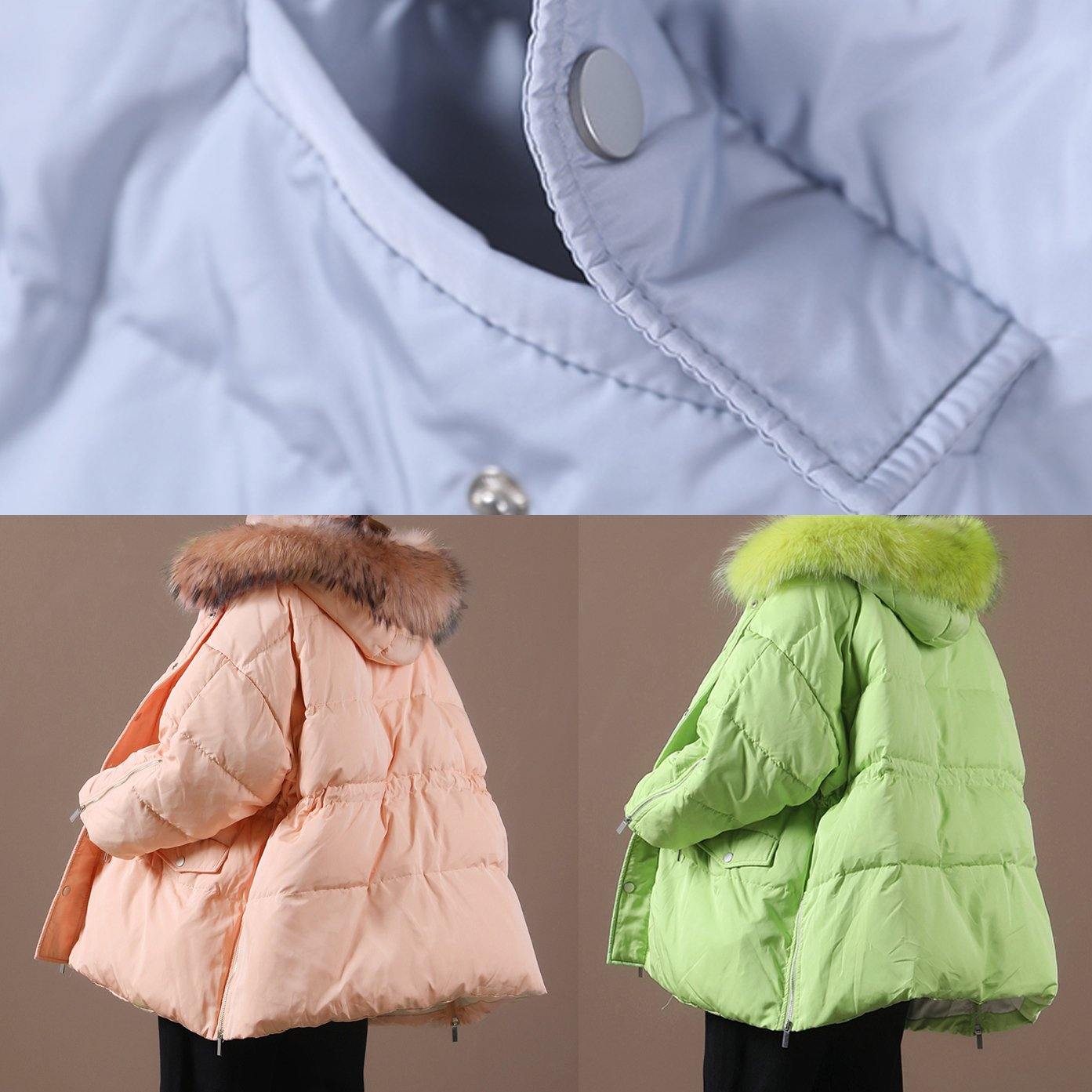 Snow Jackets Black Hooded Fur Collar Warm Winter Coat