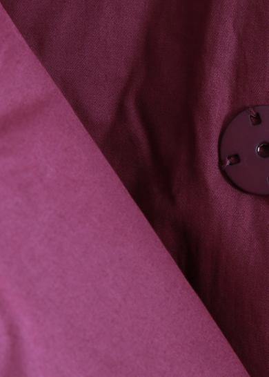 Purple Winter Outwear Snow V Neck Asymmetric Coats