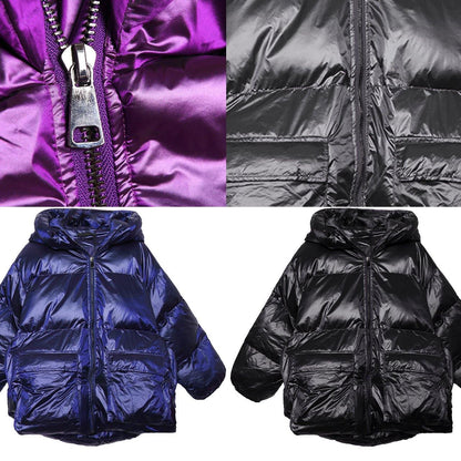 Jackets & Coats Blue Hooded Pockets Parka