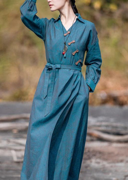 V Neck Spring Dress Runway Green Dresses