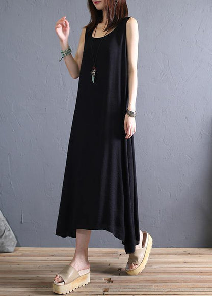 White Cotton Clothes O Neck Sleeveless Art Summer Dresses