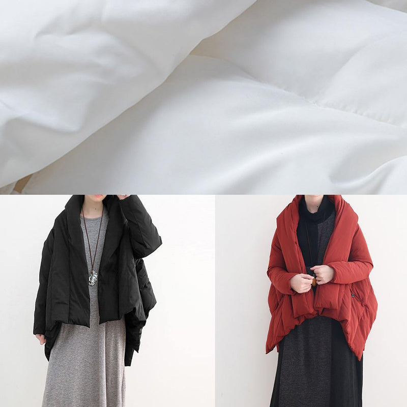 White Warm Winter Coat Stand Collar Down Jacket Dark Buckle Coats