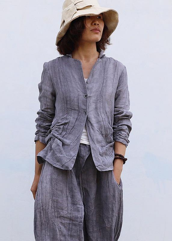 Cinched Linen Fall Tunic Pattern Work Outfits Nude Blouse