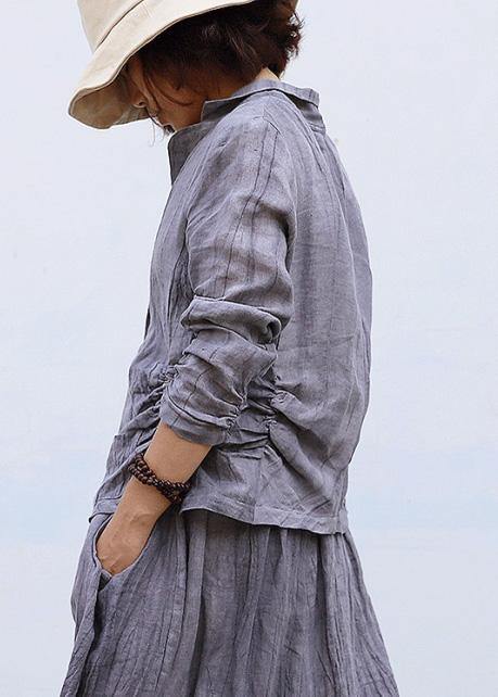 Cinched Linen Fall Tunic Pattern Work Outfits Nude Blouse