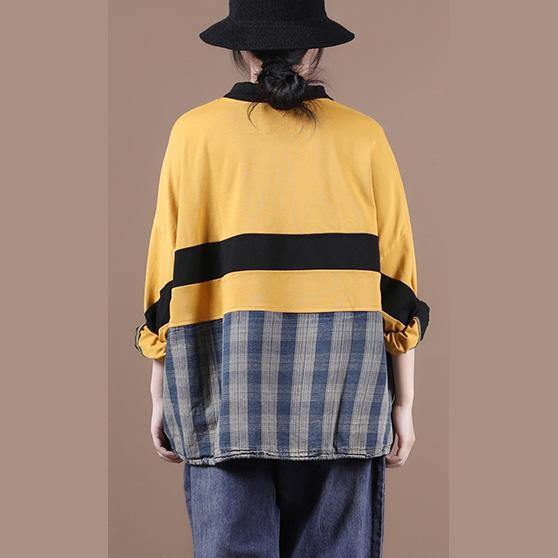 Yellow Clothes for Lapel Zippered Midi Blouse