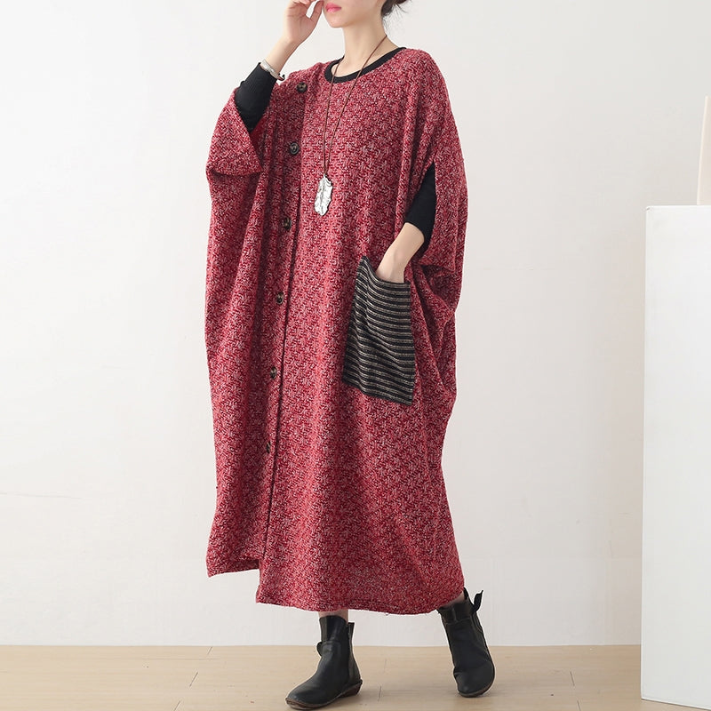 Hooded Spring Clothes Pattern Burgundy Maxi Dress