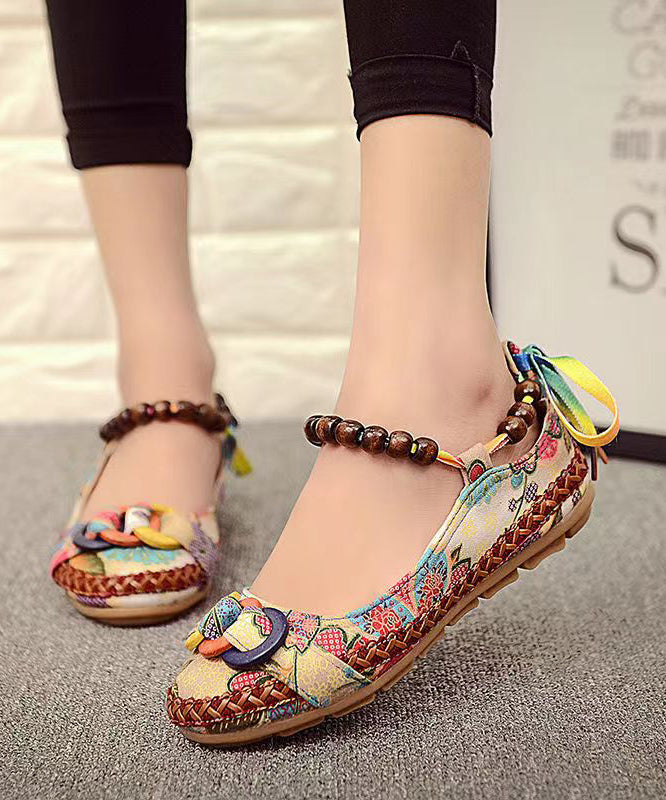 Style Handmade Beaded Flat Sole Single Shoes Soolinen Shoes-20251