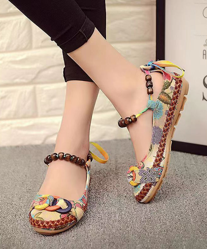 Style Handmade Beaded Flat Sole Single Shoes Soolinen Shoes-20251