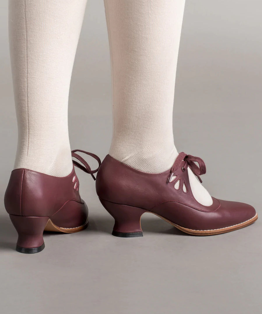 European and American Style High Heels Pointed Toe Splicing Lace Up