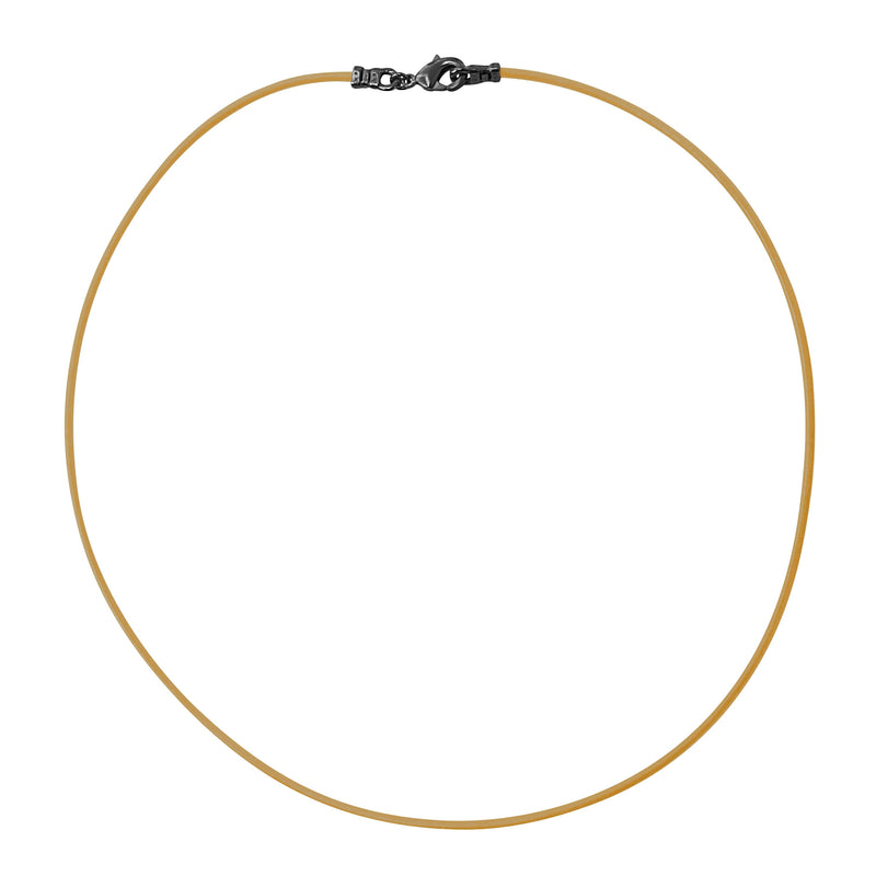 Gunmetal 1.8mm Fine Natural Light Tan Leather Cord Necklace