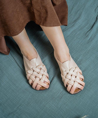Water Sandals White Cowhide Leather Walking Sandals