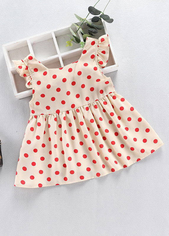 Baby Blue O-neck Dot Print Patchwork Vacation Long Dress Sleeveless