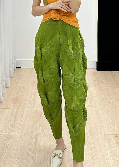 Black High Waist Wrinkled Silk Harem Pants Spring