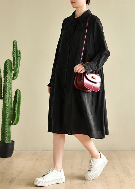 Black Peter Pan Collar Summer Holiday Dress