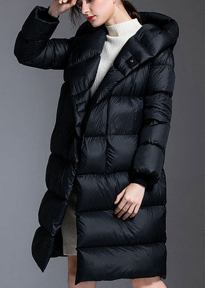 Black Pockets Warm Regular Winter Duck Down Winter Coats