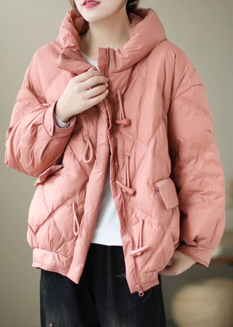 Black Hooded Zippered Winter Duck Down Winter Coats