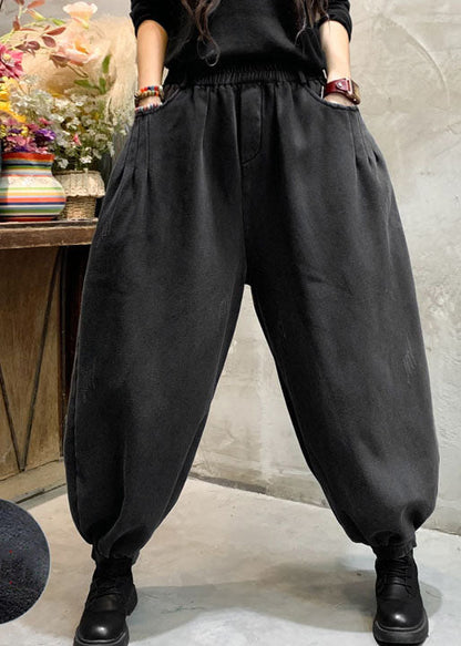 Blue Denim Lantern Pants Winter Thick