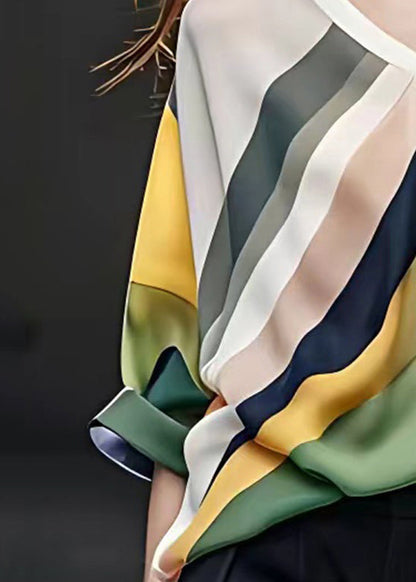 Colorblock Striped Patchwork T Shirts Summer