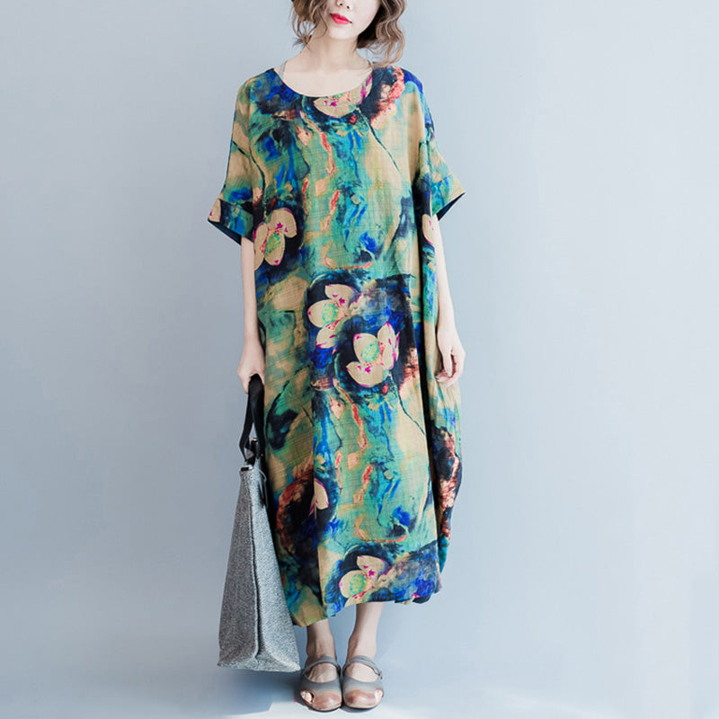Flower Print Loose Summer Dresses