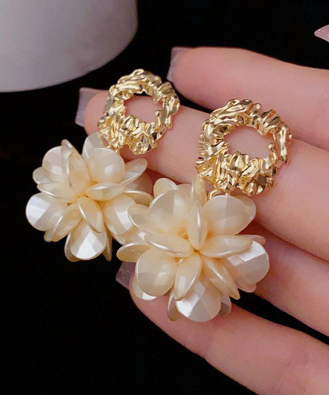Gold Copper Overgild Resin Hoop Earrings