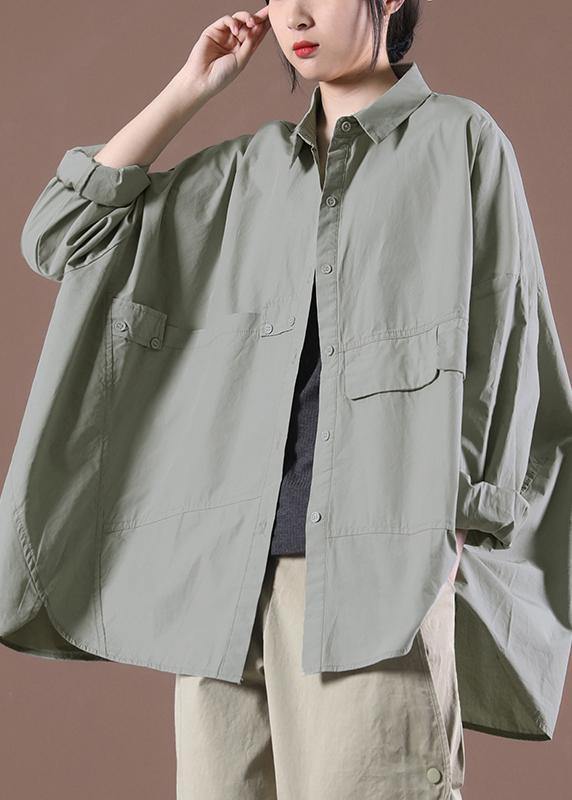 Light Blue Spring Pockets Shirt Long Sleeve