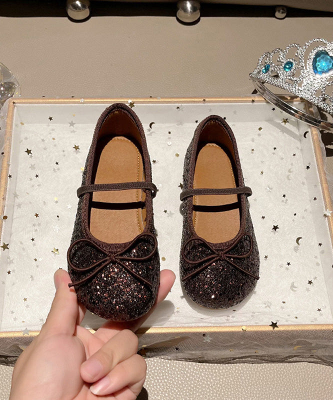 Red Sequins Kids Lace Up Penny Loafers