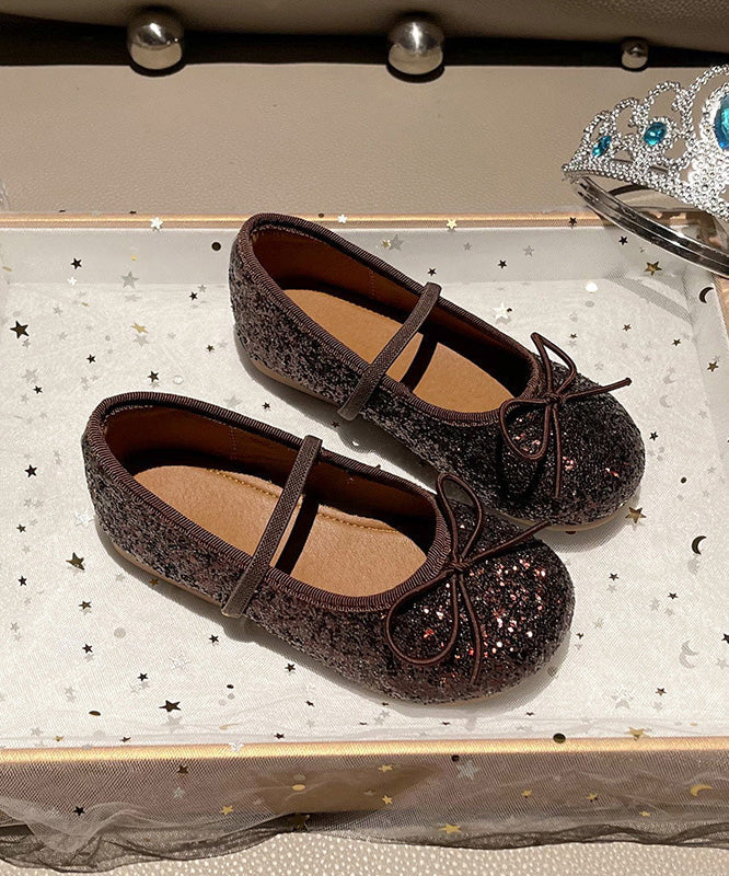 Red Sequins Kids Lace Up Penny Loafers