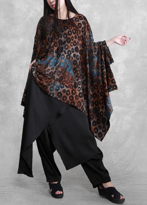 Suit Bat Sleeve Irregular Top Personality Wide Leg Pants Spring