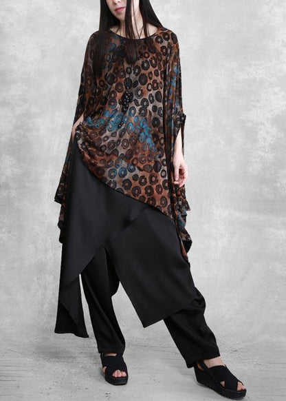Suit Bat Sleeve Irregular Top Personality Wide Leg Pants Spring