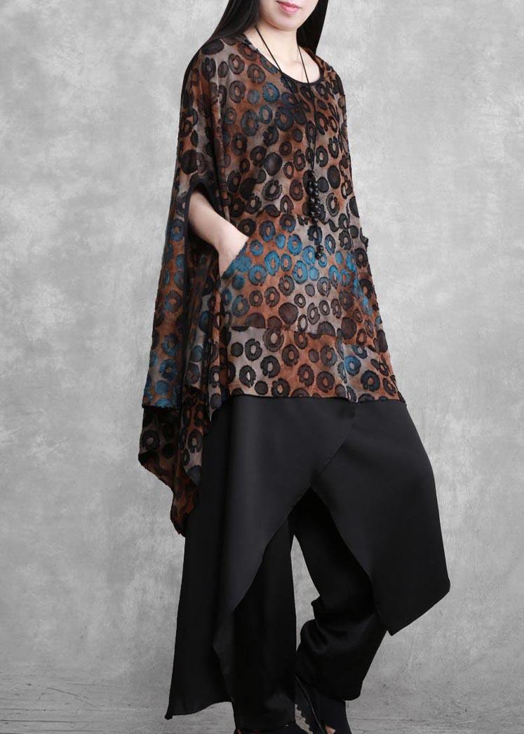 Suit Bat Sleeve Irregular Top Personality Wide Leg Pants Spring