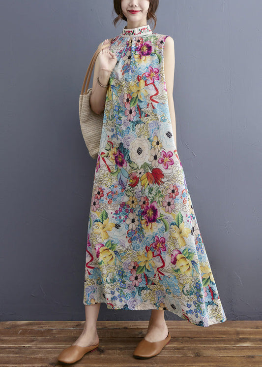 Turtleneck Print Holiday Maxi Dresses Summer